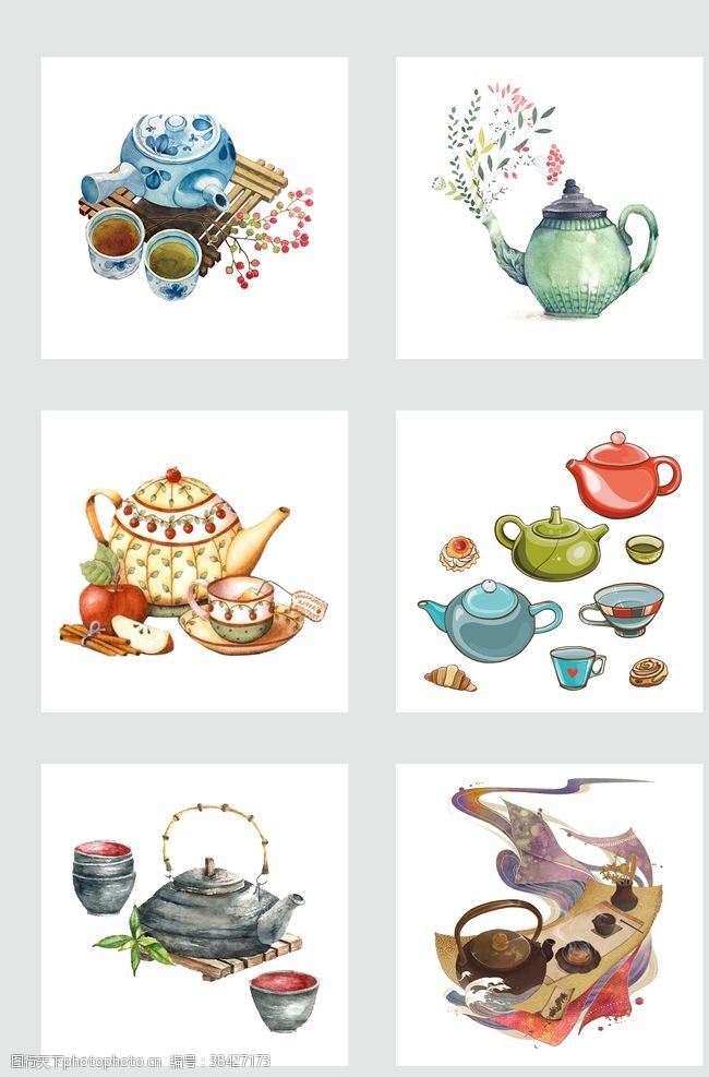 彩绘茶具