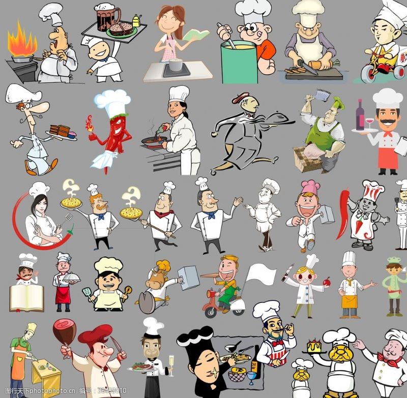 厨师卡通人物厨房