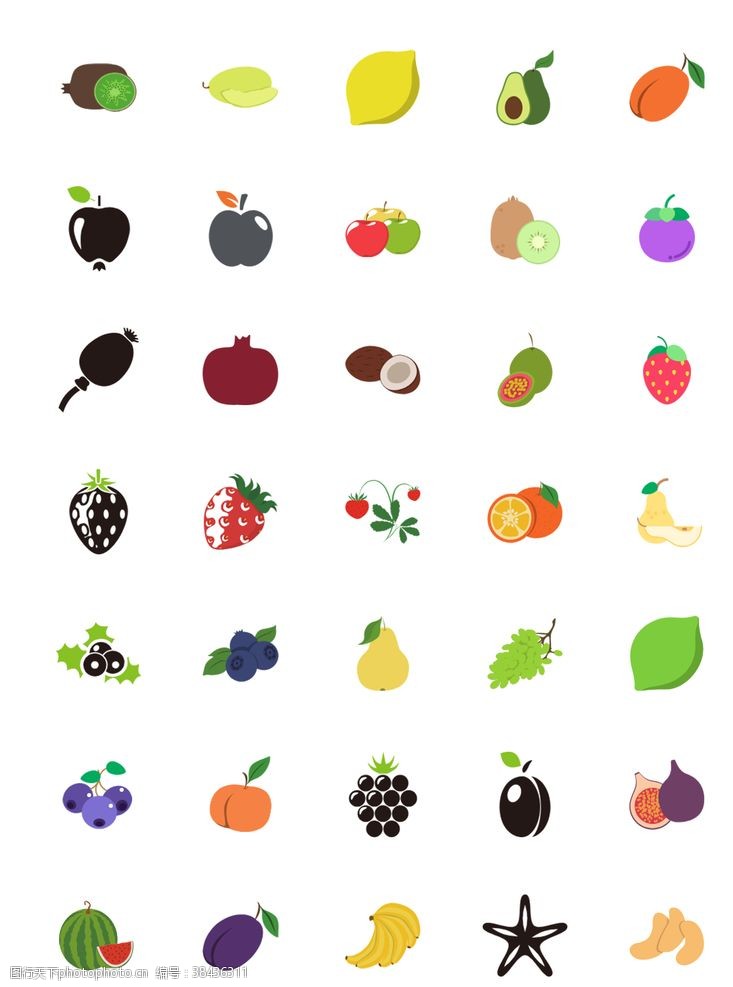 水果蔬菜图标美食水果水果图标水果素材蔬菜