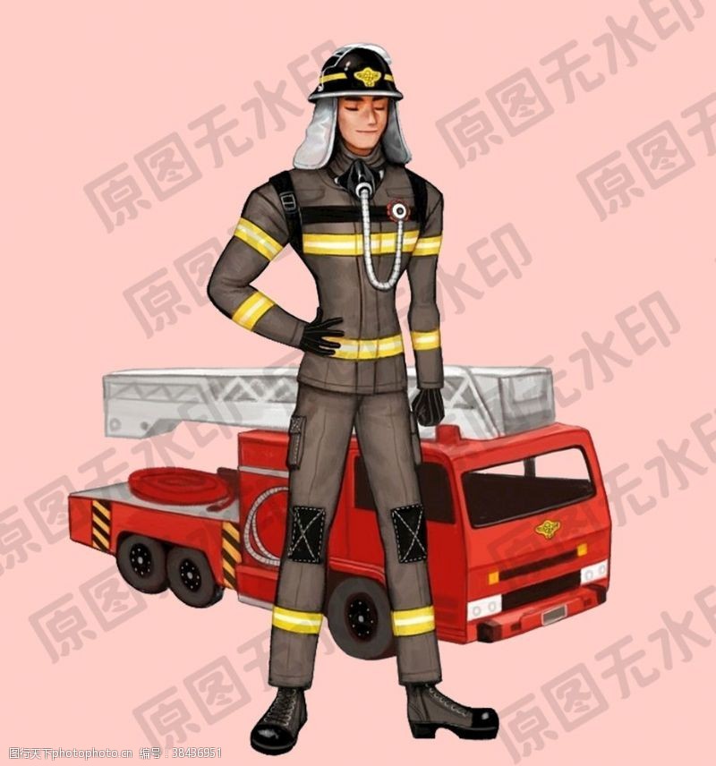卡通护士消防员卡通免抠
