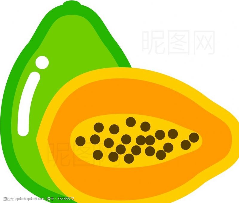 卡通菠萝矢量图木瓜