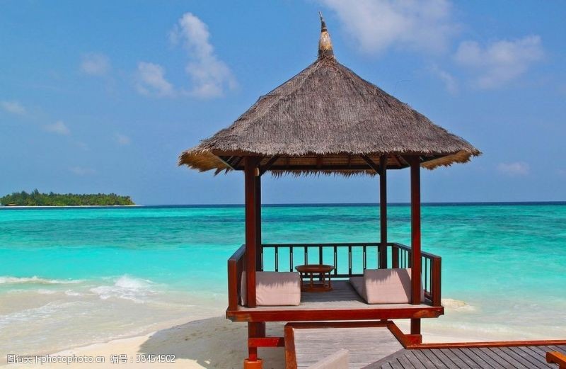 马尔代夫旅游沙滩小屋海滩