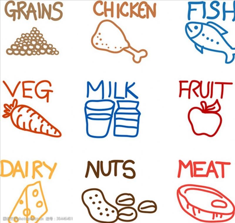 牛奶标志手绘食品图标