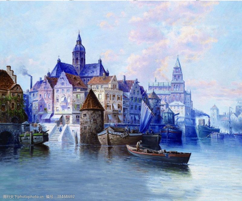 油画城堡高清城堡油画