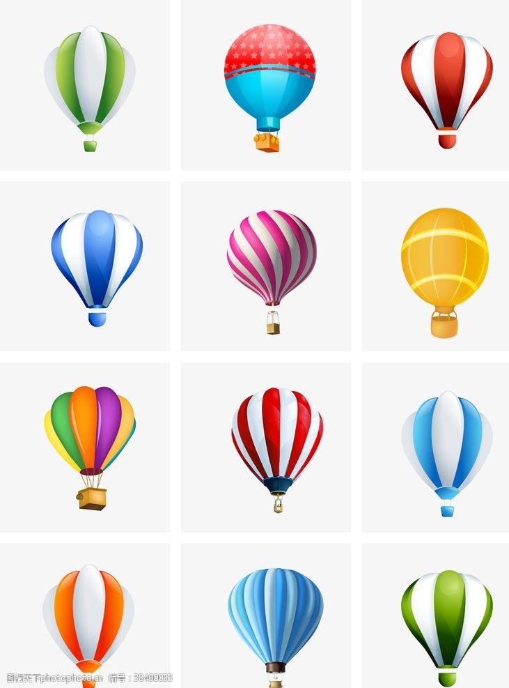 彩色海报卡通热气球