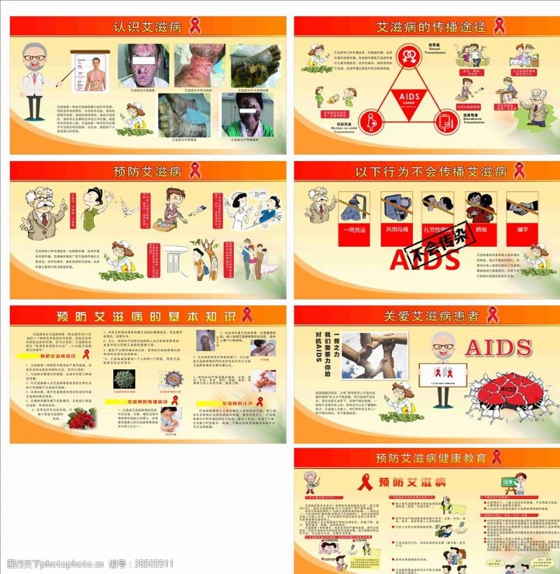 艾滋病传播艾滋病知识宣传展板