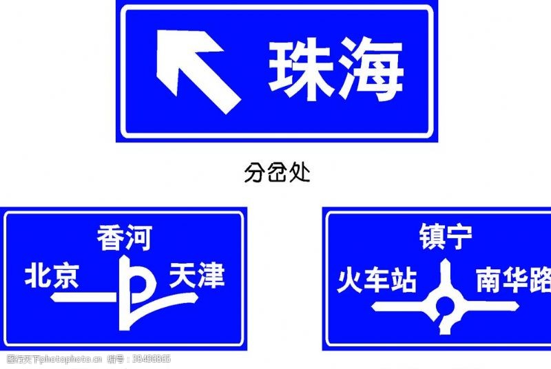 分叉路口交通标志