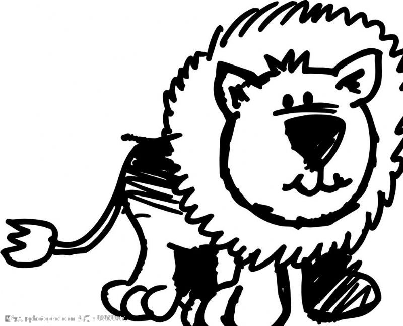 矢量卡通插画狮子图片
