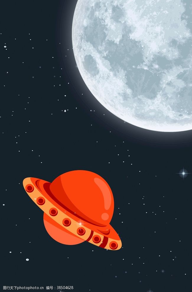 三头浮动新中式月亮月球宇宙飞船装饰画