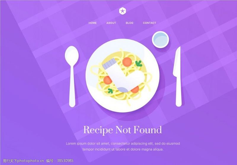 错误背景创意餐盘404报错页面