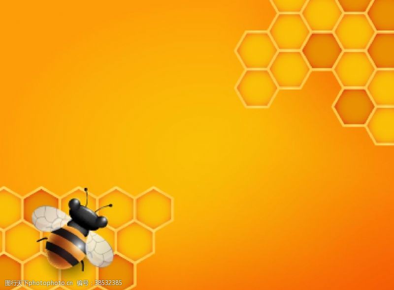 蜂窝背景与蜂蜜蜂蜜主题设计