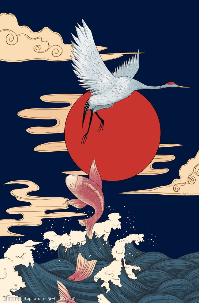 手绘仙鹤图片免费下载-第34页-图行天下素材网 