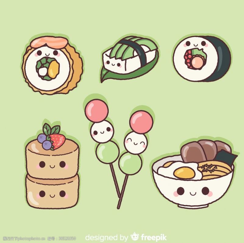 可爱日式食品插画