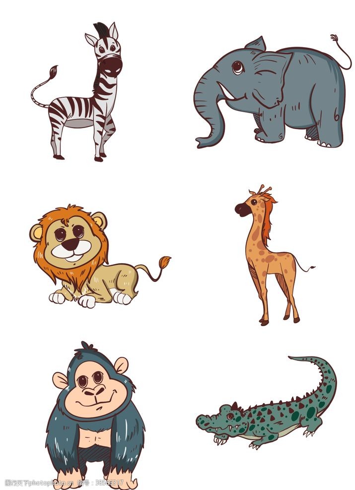 卡通非洲动物卡通动物