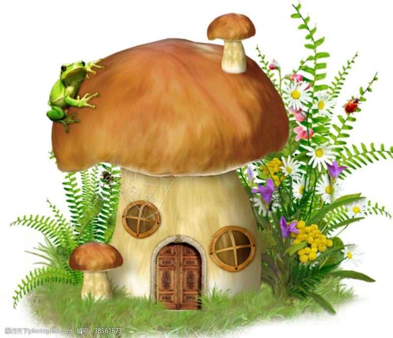 采蘑菇卡通蘑菇