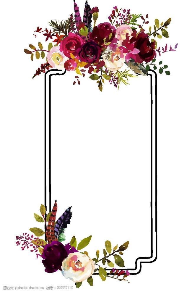 婚礼花束水彩创意花朵植物装饰