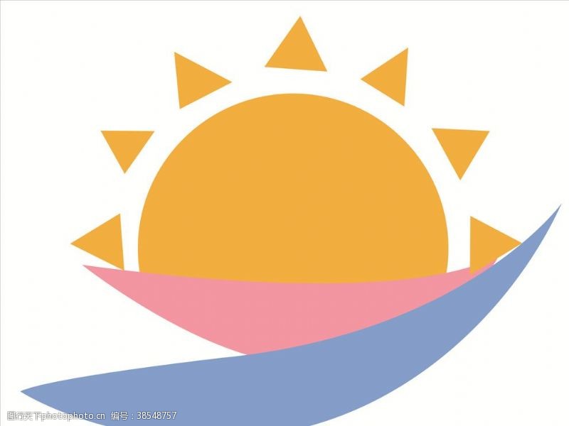 服装手稿抽象太阳logo标识标志