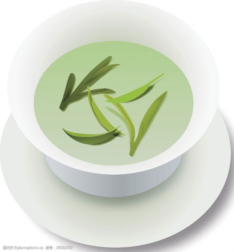 生活用品白色瓷杯的茶俯视图绿茶.eps