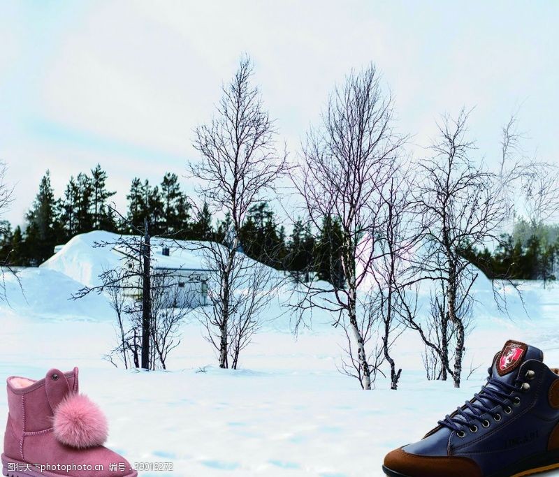 冬天运动女鞋装修图片