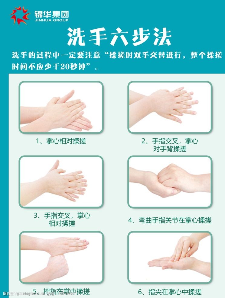 正确洗手洗手六步法