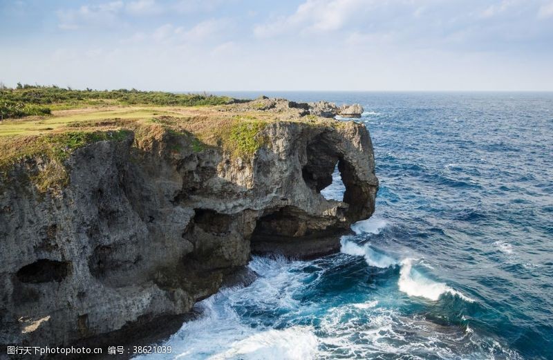 天然石海岸风景摄影图