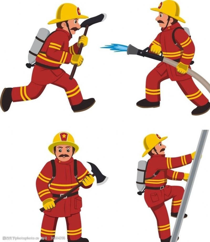 卡通创意网站消防员