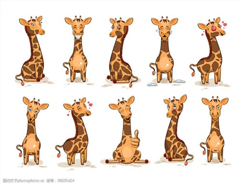ui工具包长颈鹿动物园卡通动物表情包1