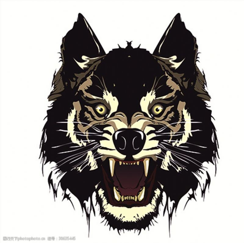 淘金币狼动物图案剪影混合图标UI标志