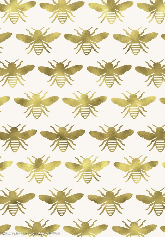 洒金闪光金色蜜蜂背景纸纹