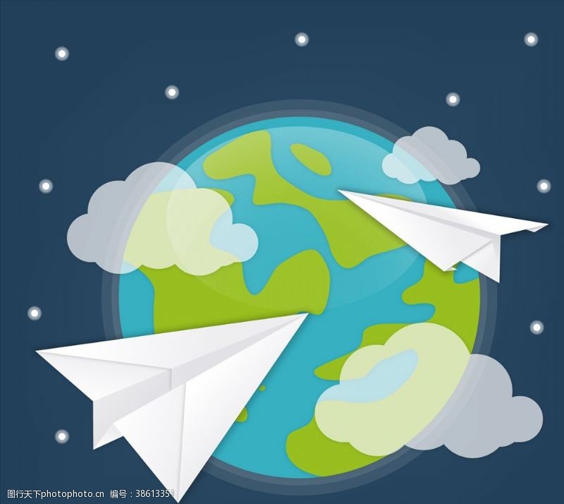 纸飞机图标世界各地纸飞机