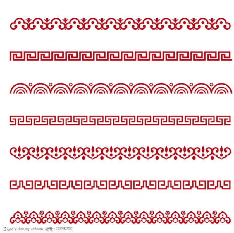 矢量传统中式花纹边框