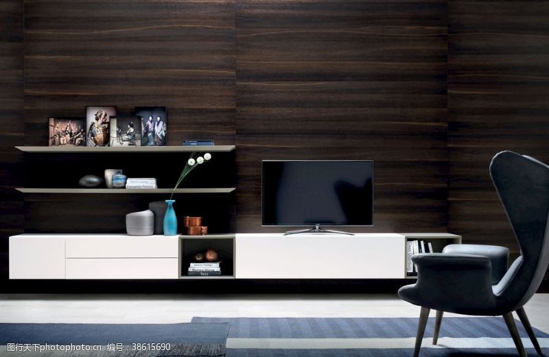 流行风格设计客厅电视墙