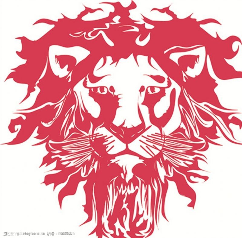 价钱狮子动物图案剪影混合图标UI标