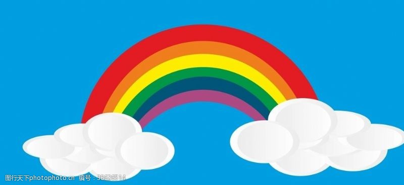 暴雨云和彩虹矢量素材