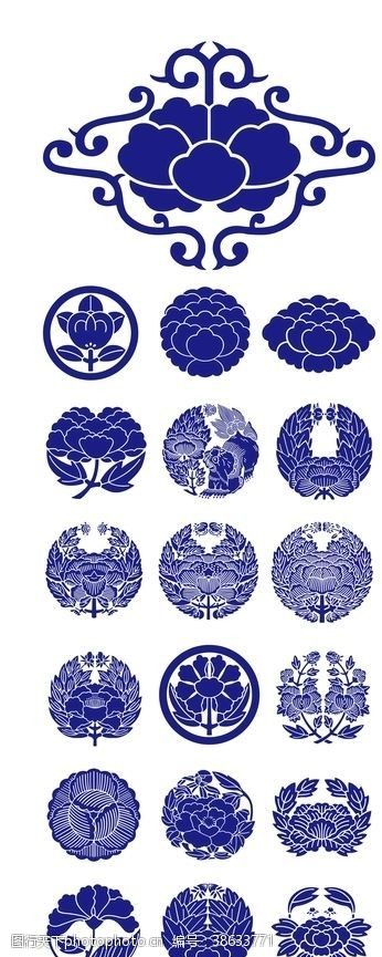 证书边框装饰22种中国古典花纹