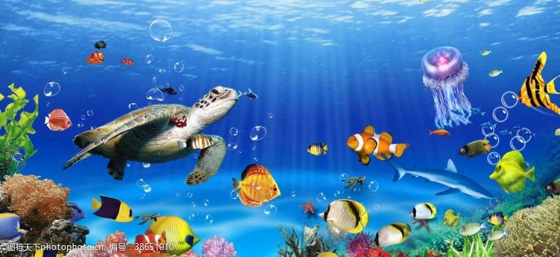 海底世界乐园海洋海报背景素材