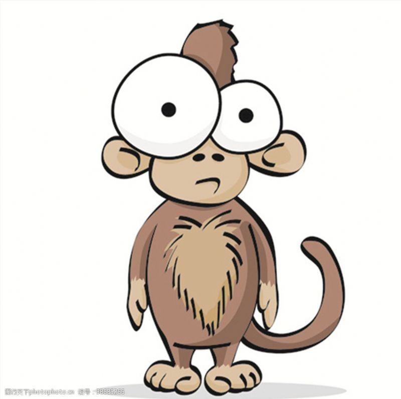 卡通印花猴子搞笑搞怪动物卡通大眼睛