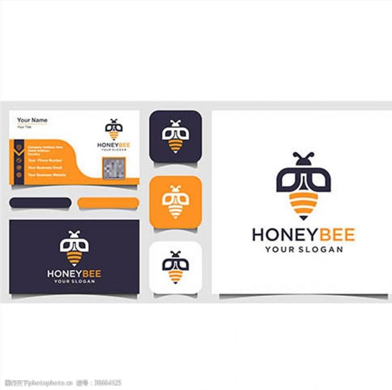 创意蜂蜜标志蜜蜂图案设计