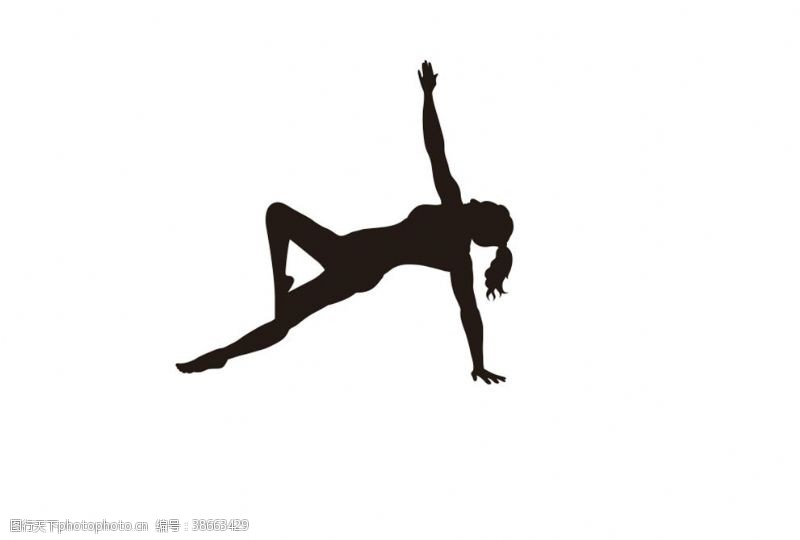 体育海报瑜伽人物动作矢量剪影