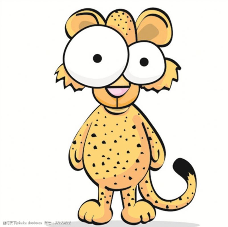 卡通印花豹子搞笑搞怪动物卡通大眼睛6C