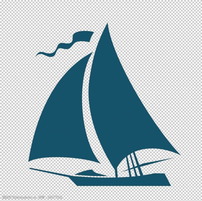 帆船卡通合成背景素材