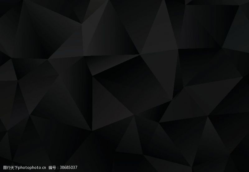 黑色现代几何背景黑色多边形背景