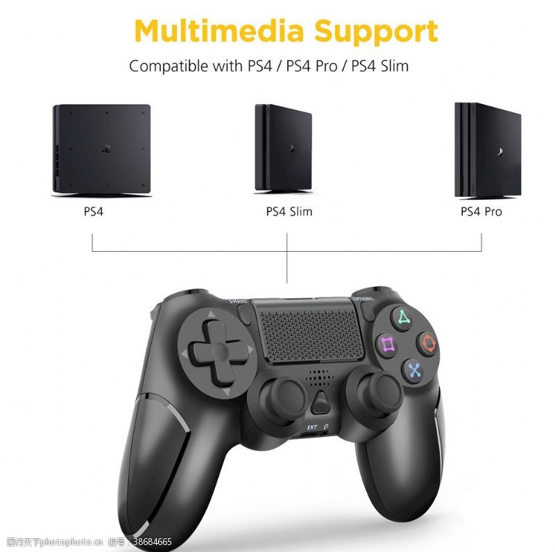 黑白PS4手柄黑色支持的类型