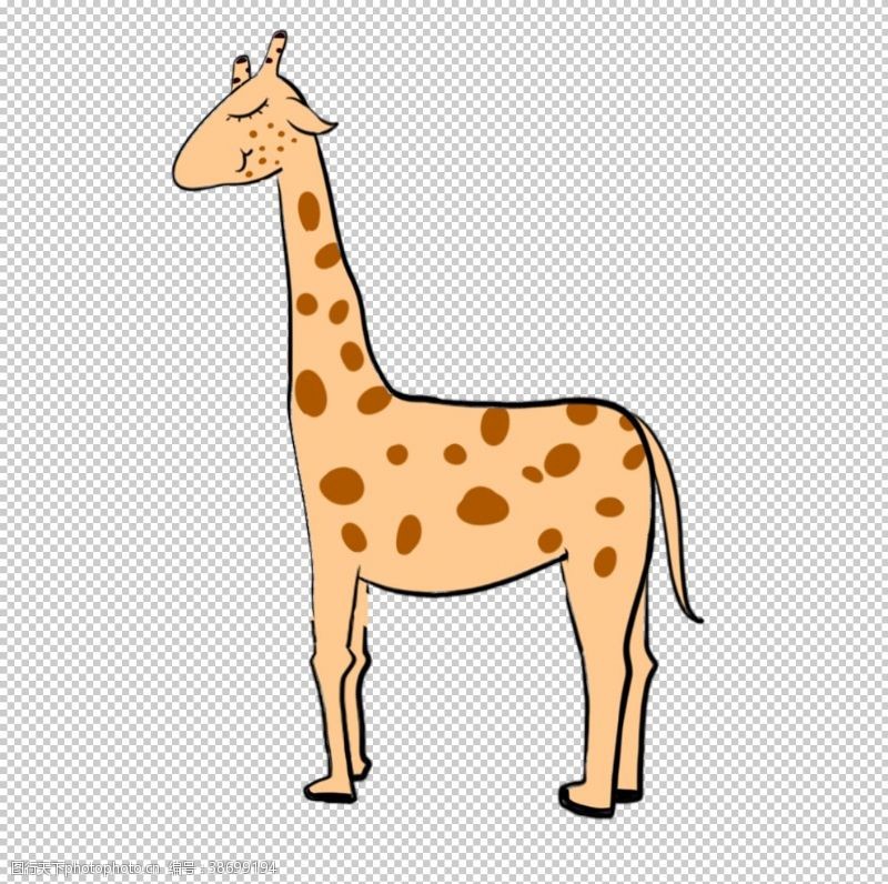 学校展板插画卡通长颈鹿