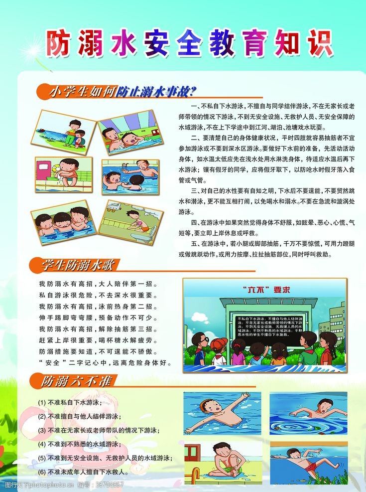儿童知识预防溺水展板
