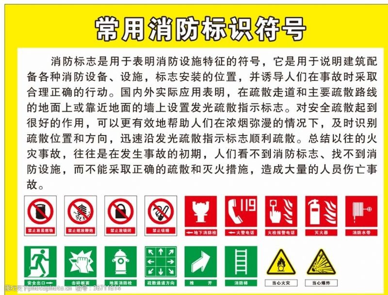 停车场标识常用消防标识符号