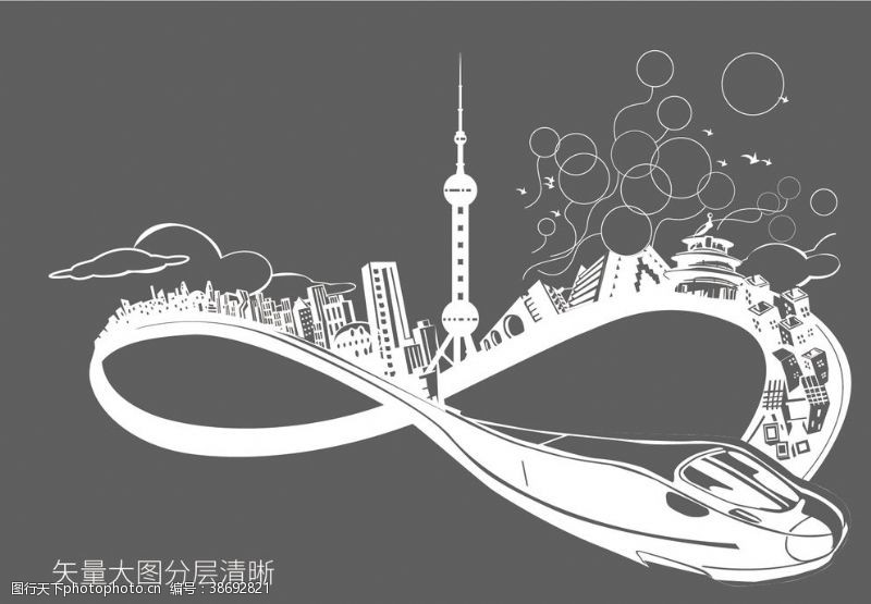 上海印象上海高铁剪影无限大