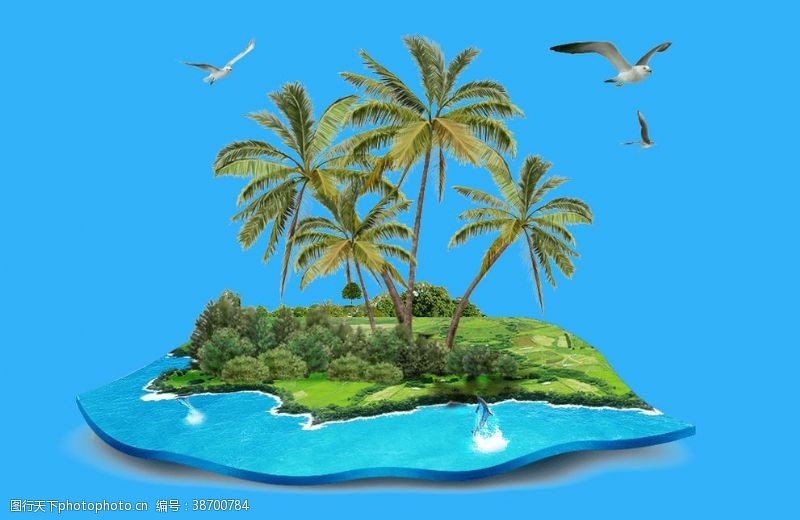 秀丽风景椰子岛