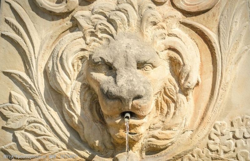 喷泉设计狮子雕塑