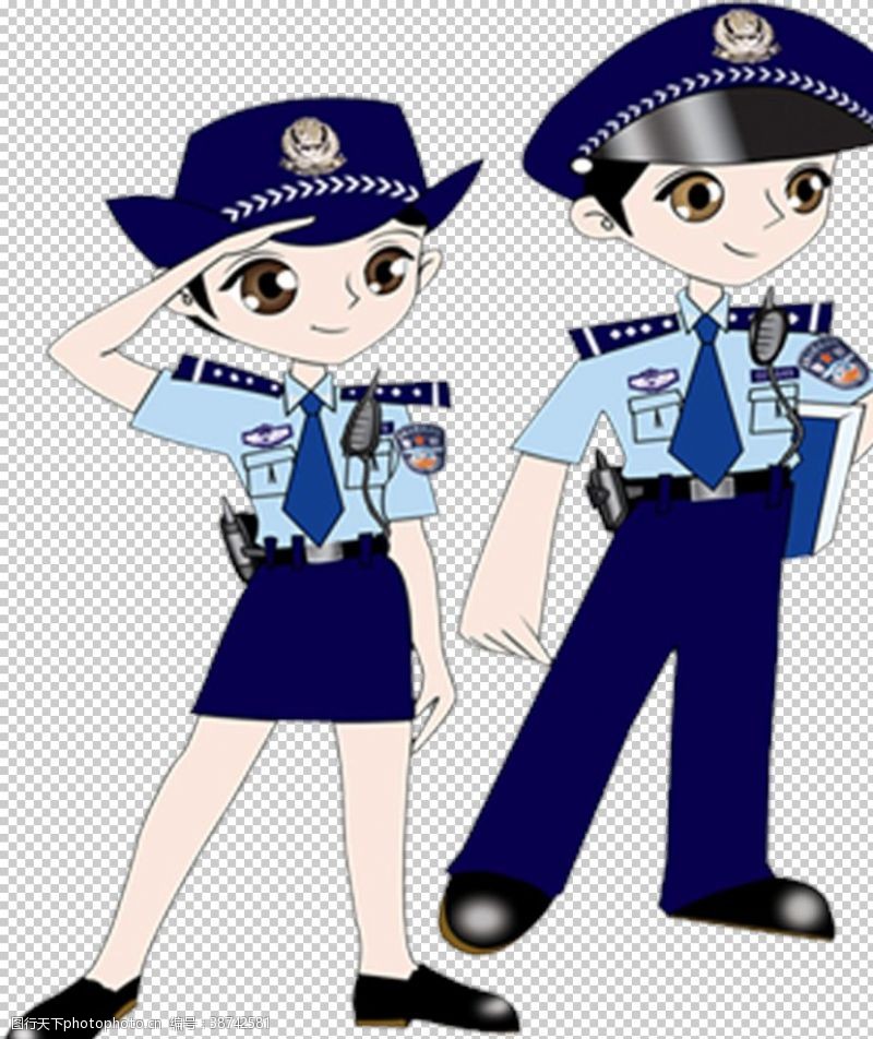 警察标志卡通警察